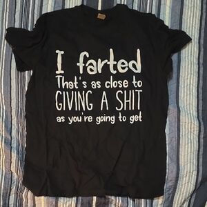 Men's Black Short-Sleeve Crewneck Tee with White Statement Print